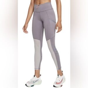 Nike Epic Luxe Grey Tight Fit Mid Rise Leggings